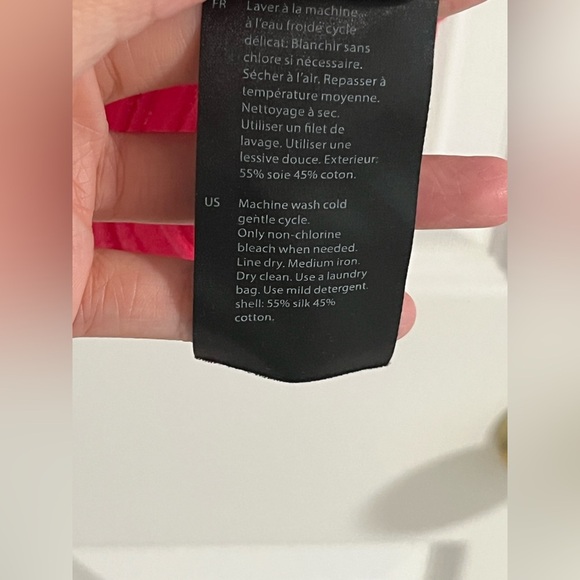 COS Ribbed Knit Silk T-Shirt Top Fuschia Hot Pink - Picture 5 of 9